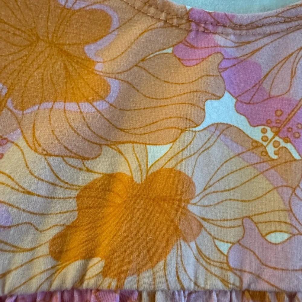 Fighting Eel Mini Eel Girl’s Orange and Pink hibiscus Floral Kids Dress size 6 - Picture 4 of 4